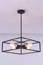 Lit Up Lighting LIT5732BK+MC - 16" 4X60 W Pendant in Black finish